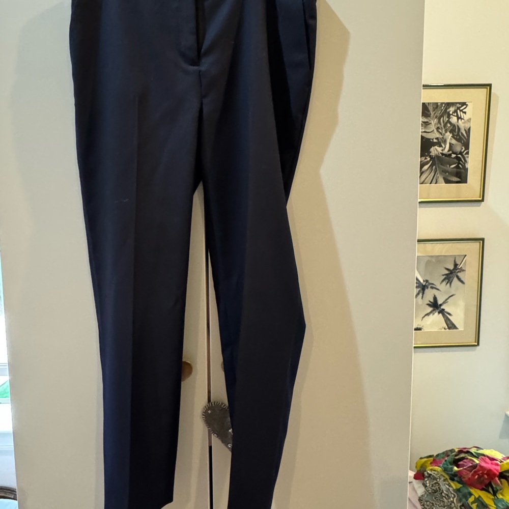 Sezane Navy Straight Leg Pants